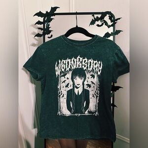 ZARA Kids Wednesday Graphic Tee – Size L (Gray Acid Wash)